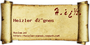 Heizler Ágnes névjegykártya