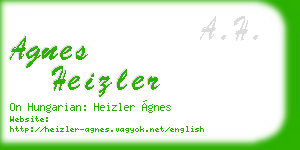 agnes heizler business card